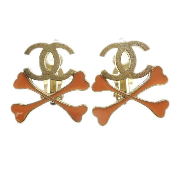 Chanel Earrings Clip-On Gold 03P 150486 - Picture 1 of 5